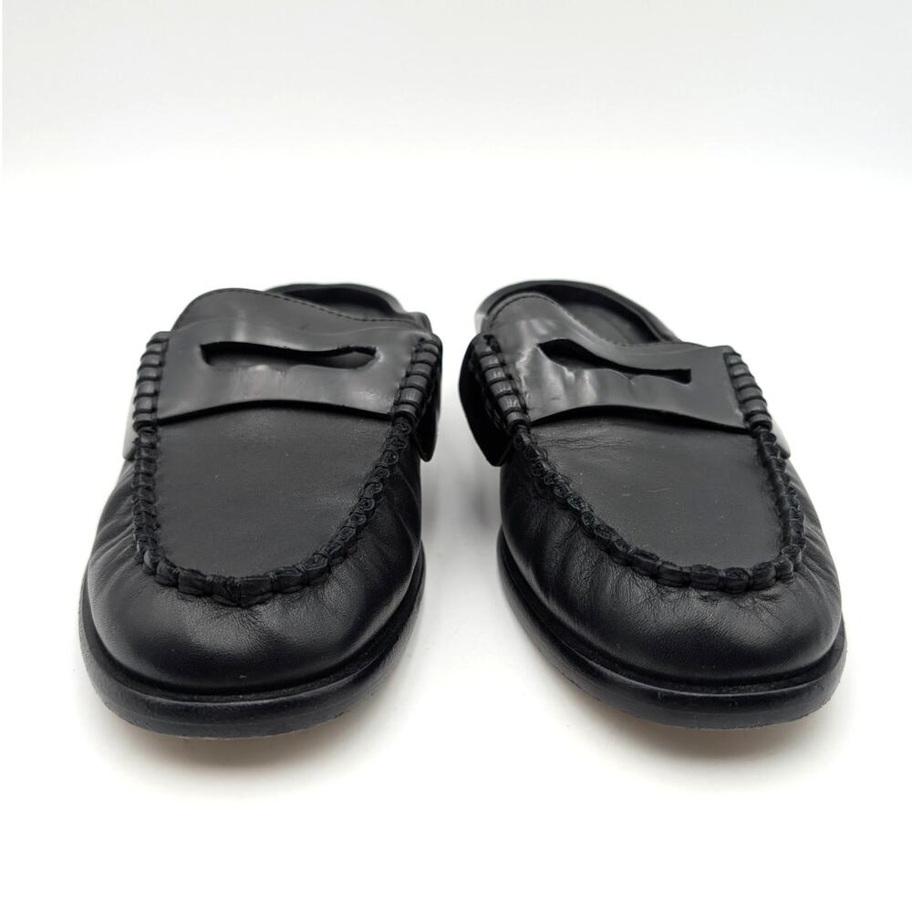 Rag & Bone Carter Penny Loafer Mules Women's Black Leather Size US6.5 EU36.5 - Picture 2 of 11